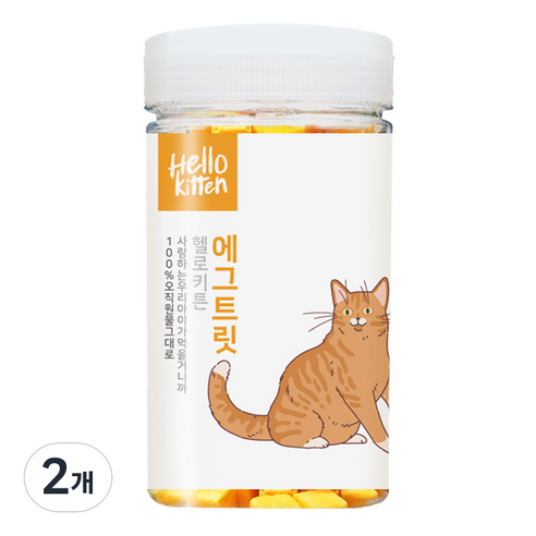 헬로키튼 고양이 노른자트릿 동결건조간식, 노른자, 180g, 2개