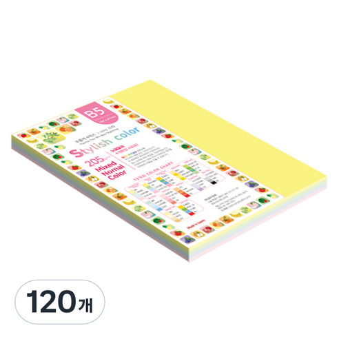 종이문화 스타일리쉬 두꺼운 혼합색지 205g 02 SN Tone, 120개, B5