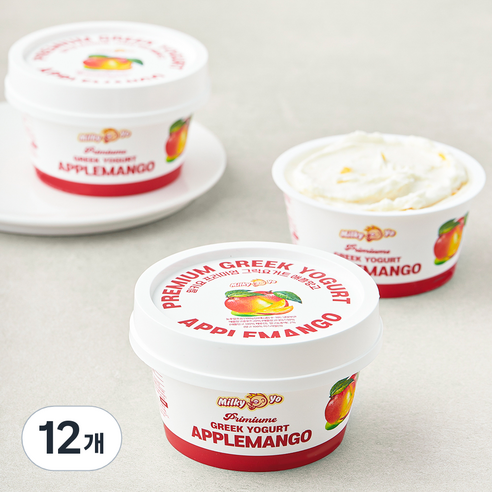 밀키요 프리미엄 그릭 요거트 애플망고, 100g, 1개입, 12개