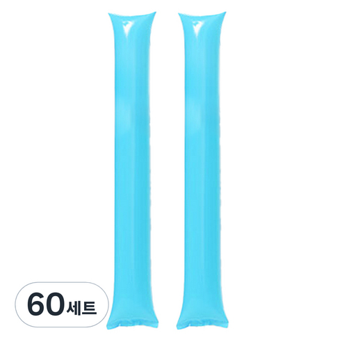 리빙다 막대응원풍선 세트, 라이트블루, 60세트