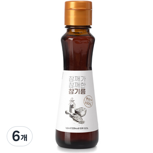 참참참 참깨가 참깨한 참기름 통참깨, 6개, 160ml