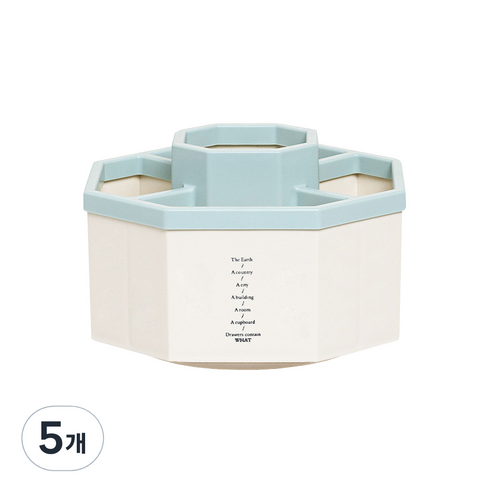 투코비 다용도 수납정리함 회전식 펜홀더, 블루, 5개
