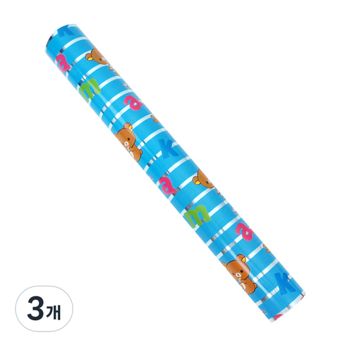 투영디자인 리락쿠마 포장지 중 37.5 x 1800 cm, 블루, 3개