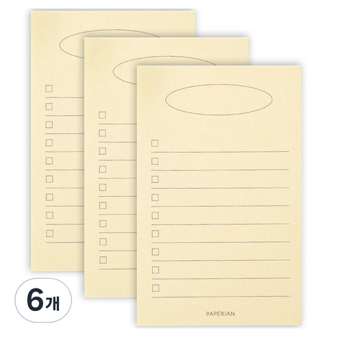 페이퍼리안 메이크어메모 마이리스트, 옐로우 My List01, 6개, 80개입