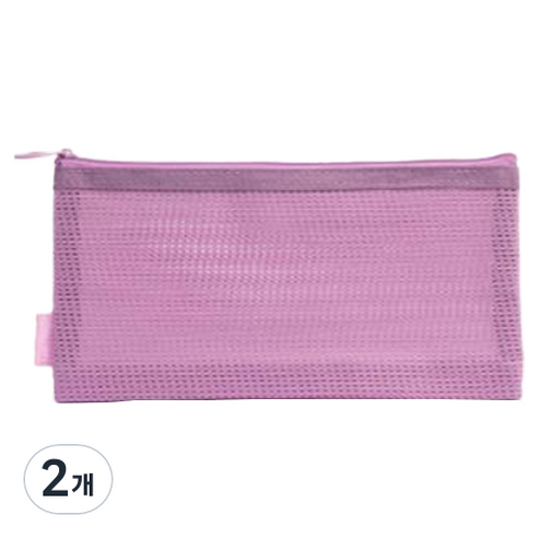 델리 메쉬 필통 A6, 2개, 핑크