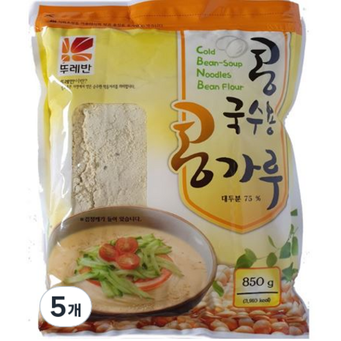 뚜레반 콩국수용 콩가루, 850g, 5개