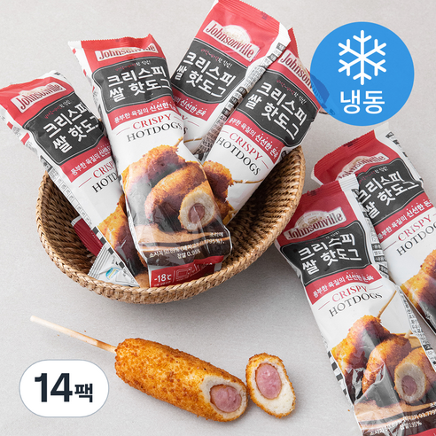 전자레인지  쟌슨빌 크리스피 쌀 핫도그 (냉동), 80g, 14팩