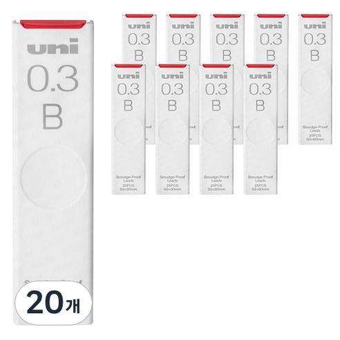 유니 샤프심 UL-S-0.3 B, 0.3mm, 20개
