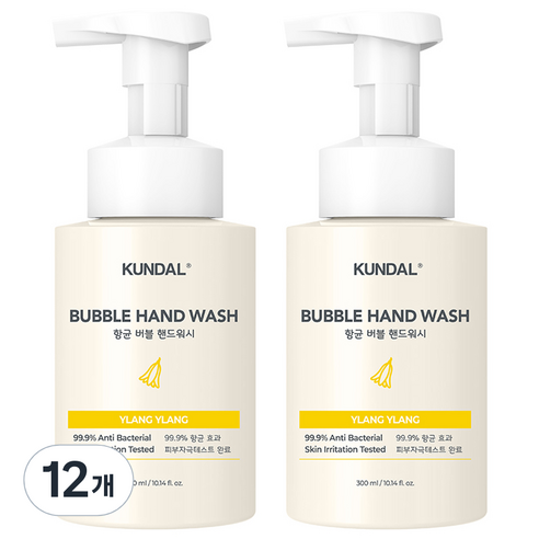 쿤달 버블 핸드워시 일랑일랑향, 300ml, 12개