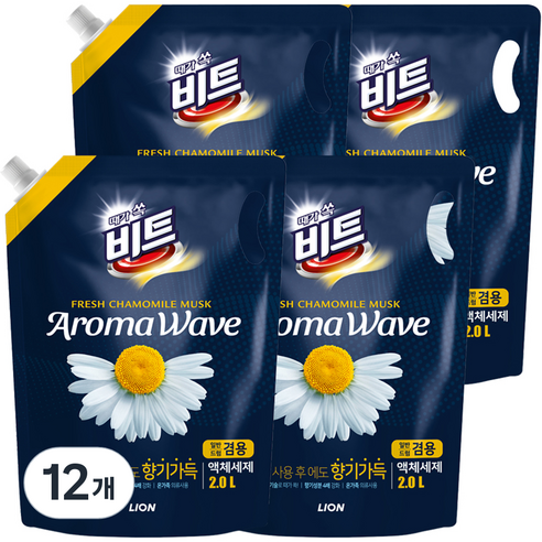 비트 아로마 웨이브 카모마일 액상세제 리필, 2L, 12개