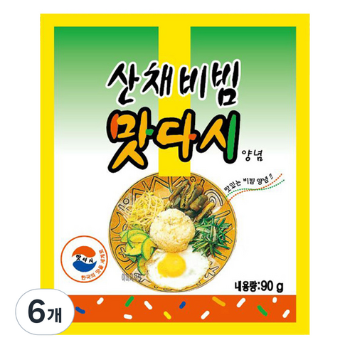 동방푸드 산채비빔 맛다시 양념, 90g, 6개