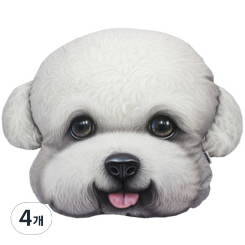 삼에스 X-DOLLS 3D 차량용 목쿠션, XD123T (화이트푸들), 4개