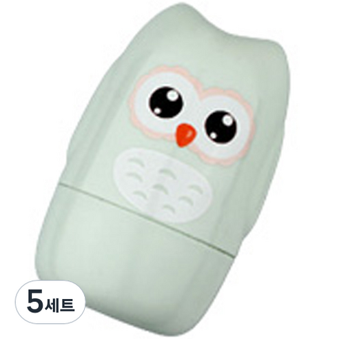 더리빙 유아용 손톱깎이 부엉이 세트, 그린, 5세트