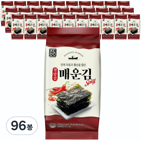 정담김 매운김 도시락김, 5g, 96개