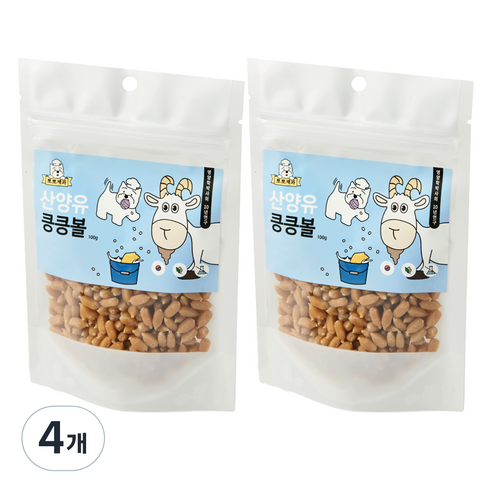 뽀뽀제과 강아지 노즈워크 훈련간식 킁킁볼, 100g, 4개, 산양유