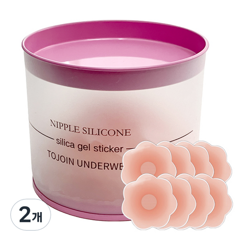 리빙943 실리카 젤 스티커 니플 실리콘 꽃모양 패드 핑크 6.5cm 8p, 2개