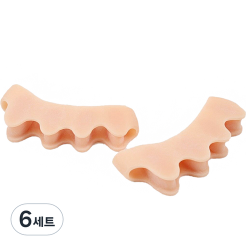 바이미 발가락 실리콘 밴드 좌우 세트 스킨, 6세트