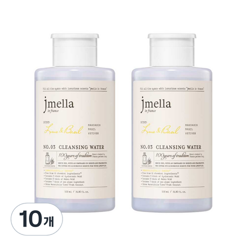 제이멜라 인 프랑스 라임 앤 바질 클렌징 워터, 10개, 500ml
