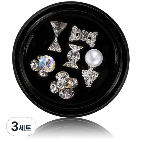 엔비키덜트 10 실버 네일스톤 6종 세트 M02B90, 혼합 색상, 3세트