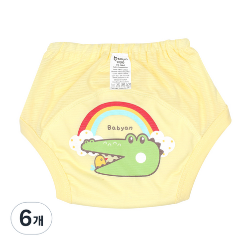 베이비앙 4중 방수 배변훈련팬티, 악어, 6개