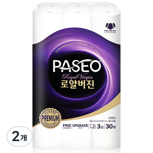 파세오 로얄버진 3겹 화장지 30m, 30롤, 2개