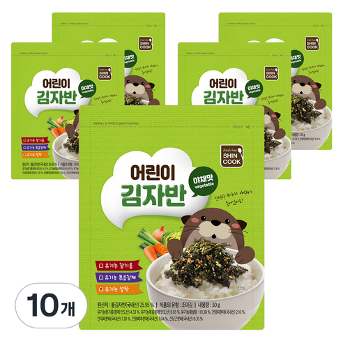 신쿡 어린이 김자반 야채맛, 30g, 10개