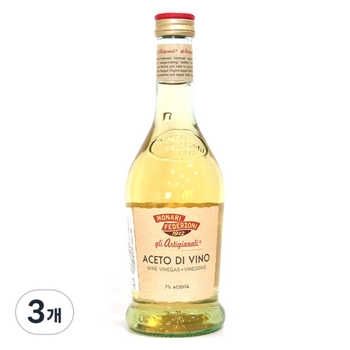 모나리 페데르조니 화이트 와인 비네가, 500ml, 3개