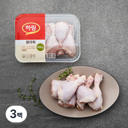 하림 닭다리 (냉장), 600g, 3팩