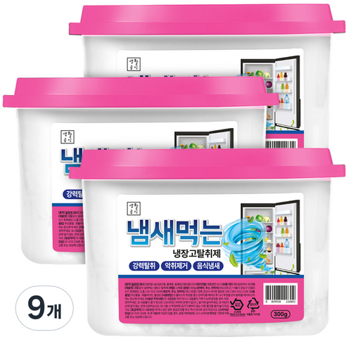 생활공식 냄새먹는 냉장고 탈취제, 300g, 9개