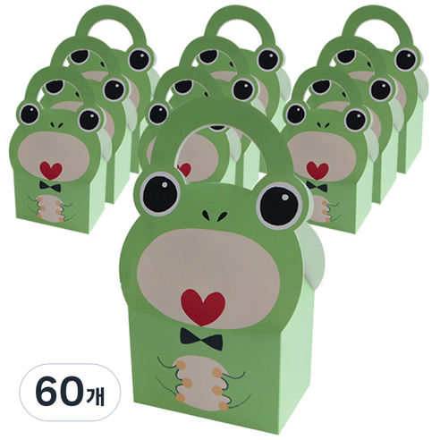 티나피크닉 귀여운 손잡이 동물상자 소, 개구리, 60개