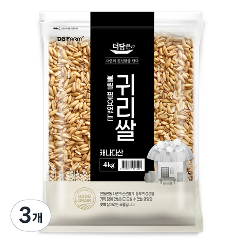더담은 불릴필요없는 귀리쌀, 4kg, 3개