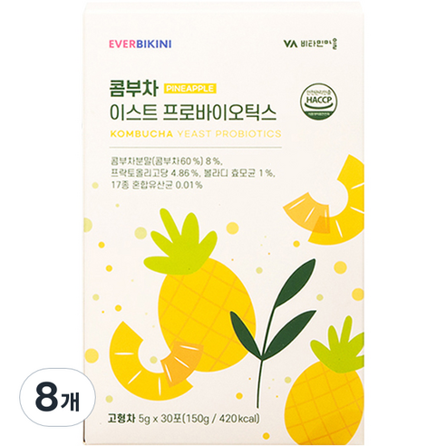 에버비키니 콤부차 이스트 프로바이오틱스 30p, 8개, 150g