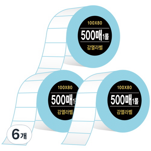 다다 감열라벨 500매, 6개