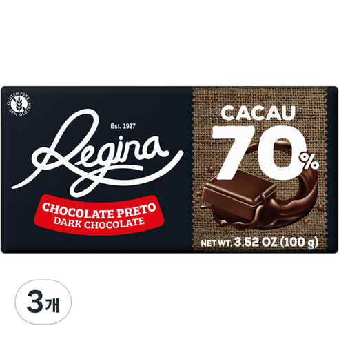 레지나 다크 초콜릿 70%, 3개, 100g