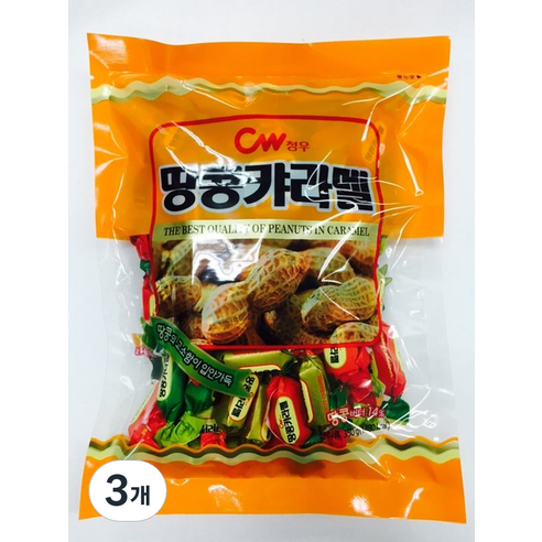 청우 땅콩캬라멜, 350g, 3개