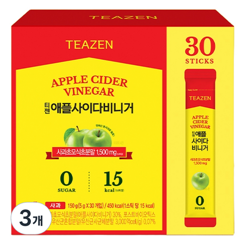 티젠 애플사이다 비니거, 3개, 5g