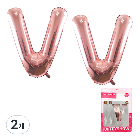 파티쇼 알파벳 은박 풍선 대 2p, 로즈골드(V), 2개