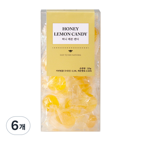 허니바이허니 허니 레몬 입덧 캔디, 120g, 6개