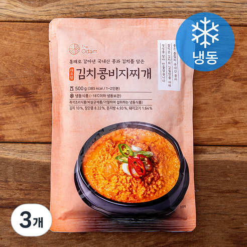 더오담 김치 콩비지 찌개 (냉동), 500g, 3개