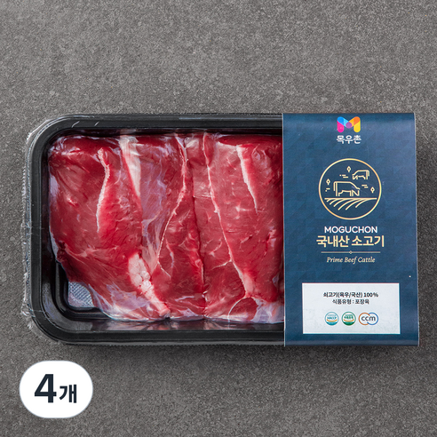 목우촌 국내산 소고기 사태 국거리용 (냉장), 300g, 4개