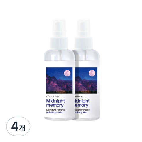 로더베르 헤어&바디미스트 미드나잇메모리, 4개, 150ml