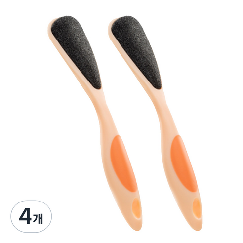 양면 풋 케어 발각질 제거기 오렌지, 1개입, 4개