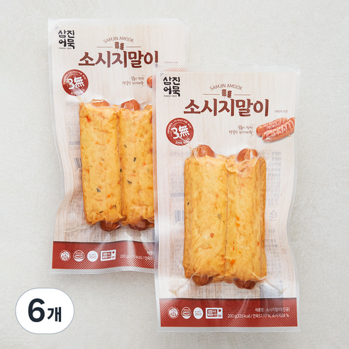 삼진어묵 소시지말이 2개입, 6개, 200g