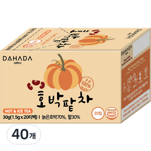 다하다 호박팥차, 1.5g, 20개입, 2개