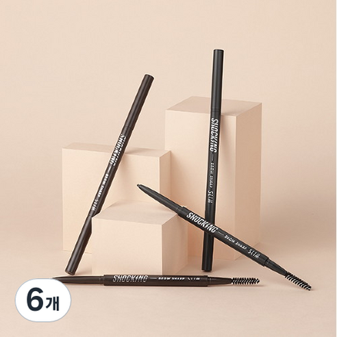 토니모리 더쇼킹 비건 아이브로우 샤프 슬림, 6개, 02 내추럴브라운