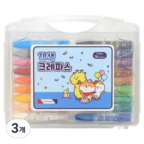 모닝글로리 크레파스 블루, 18색, 3개