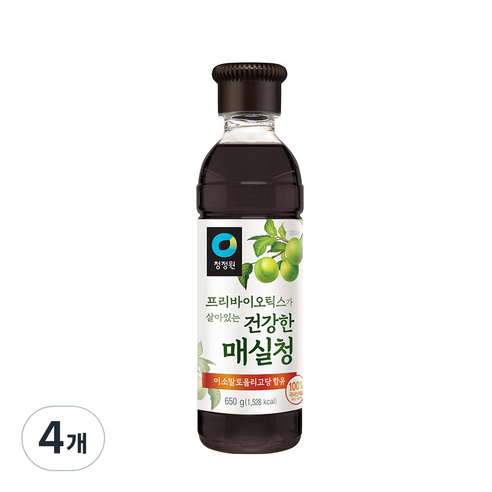 청정원 건강한 매실청, 4개, 650g 초록매실제로50024