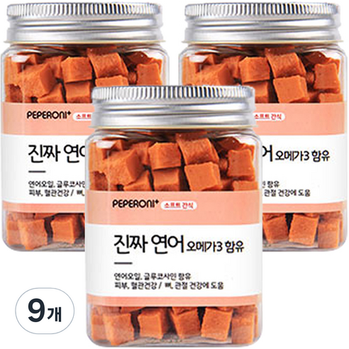 페페로니 강아지 진짜 오메가3 져키, 연어, 180g, 9개