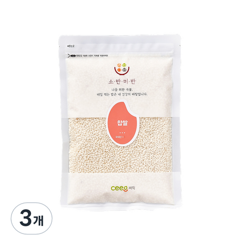 씨익 소반미반 찹쌀, 4kg, 3개