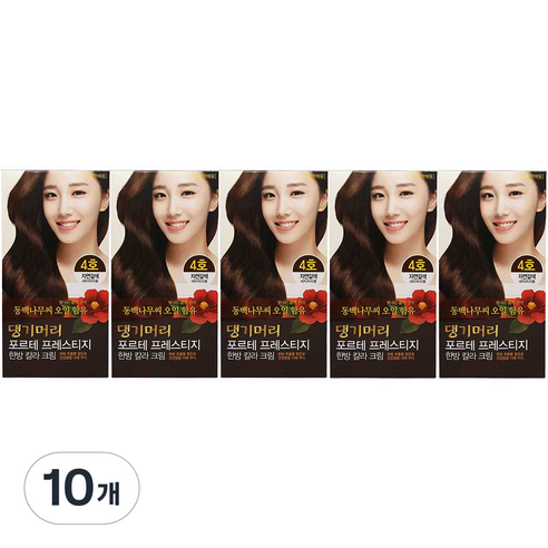 댕기머리 포르테 프레스티지 한방칼라크림 새치 염모제 + 샴푸 7ml, 4호 자연갈색, 10개